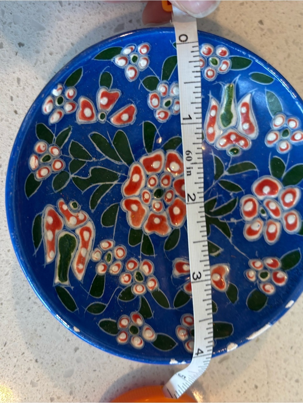 Blue Floral Cloisonné Decorative Bowl - Picture 3 of 3